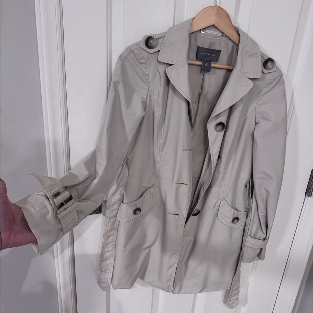 Ann Taylor Cream Trench Coat